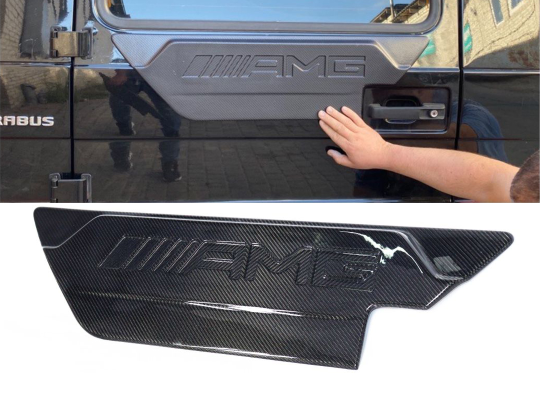 Mercedes-Benz W463 G-Class Spare Tire Mount Holes Carbon Fiber Cover AMG Rear Door Attachment